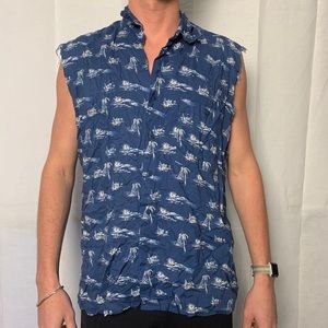 Hawaiian button up tank